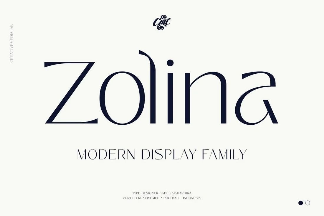 Пример начертания шрифта Zolina