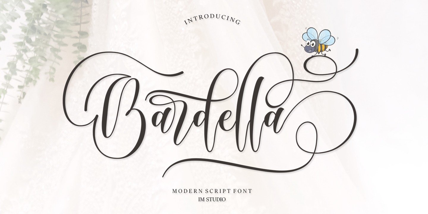 Пример начертания шрифта Bardella