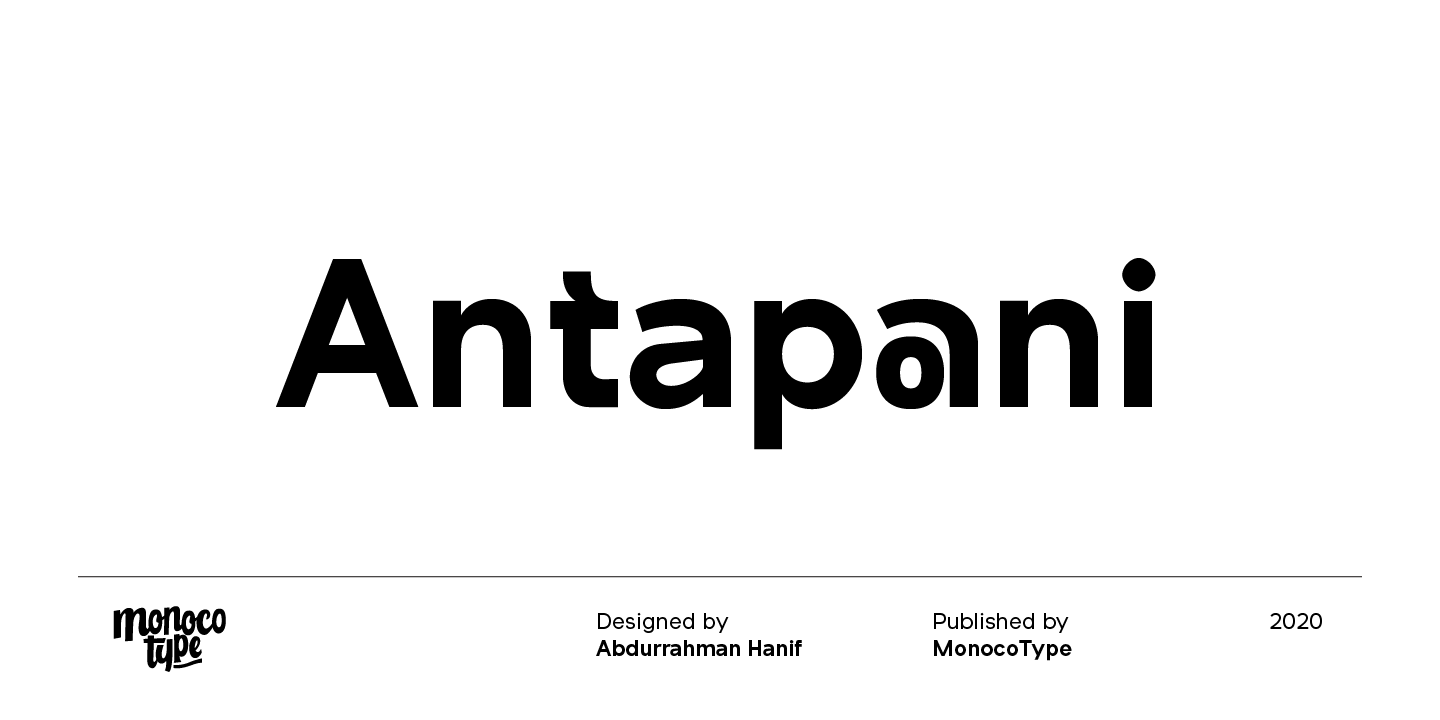 Пример начертания шрифта Antapani
