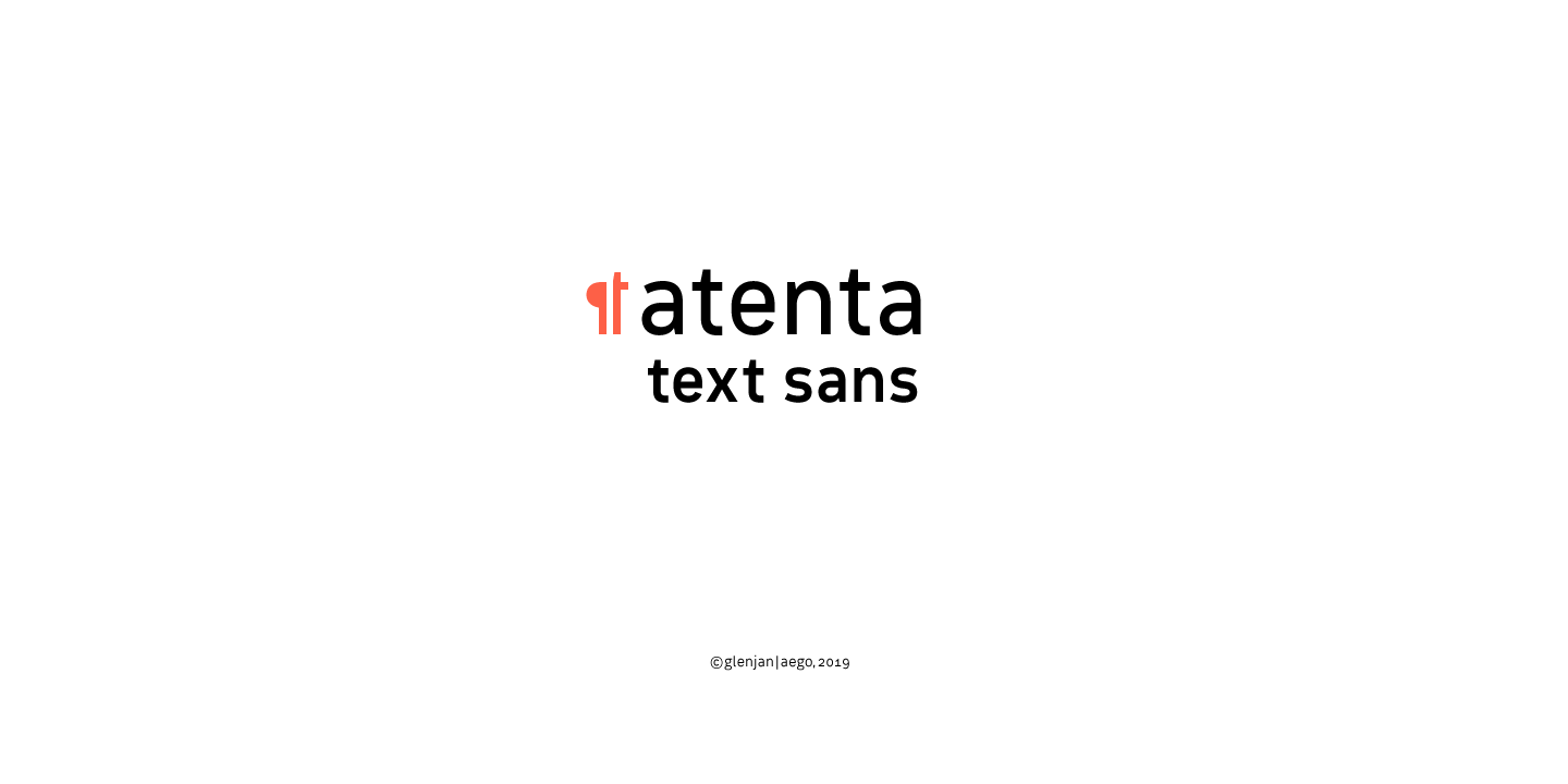 Пример начертания шрифта Atenta