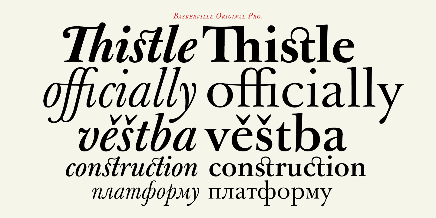 Пример начертания шрифта Baskerville Original Pro