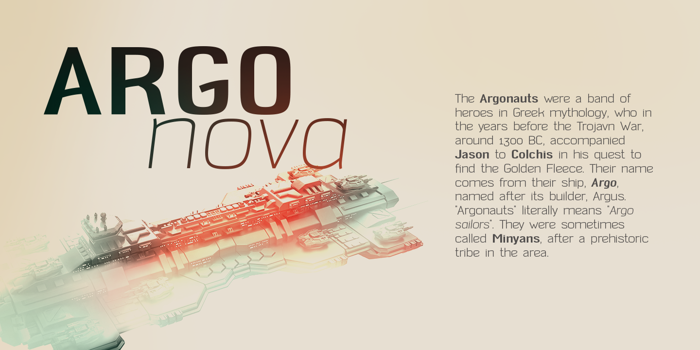 Пример начертания шрифта Argo Nova
