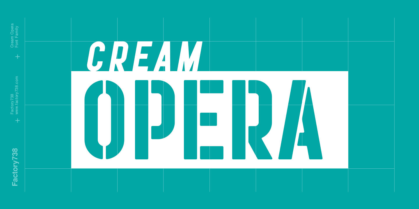 Пример начертания шрифта Cream Opera
