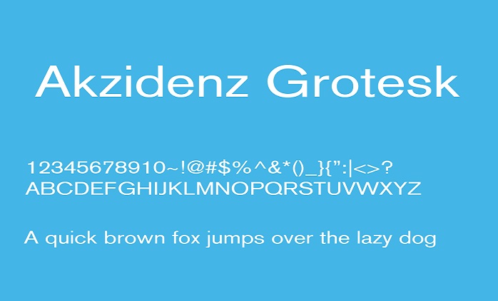 Пример начертания шрифта Akzidenz-Grotesk Pro