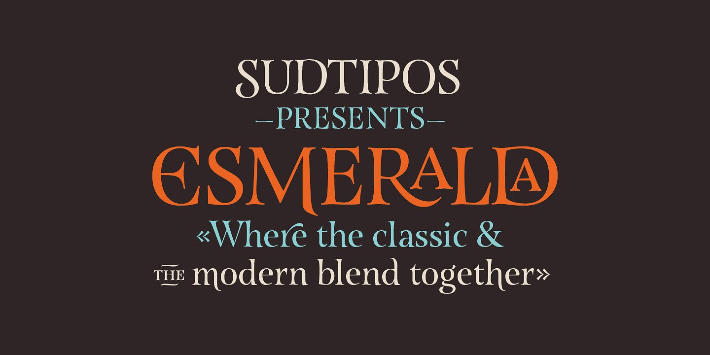 Пример начертания шрифта Esmeralda Pro