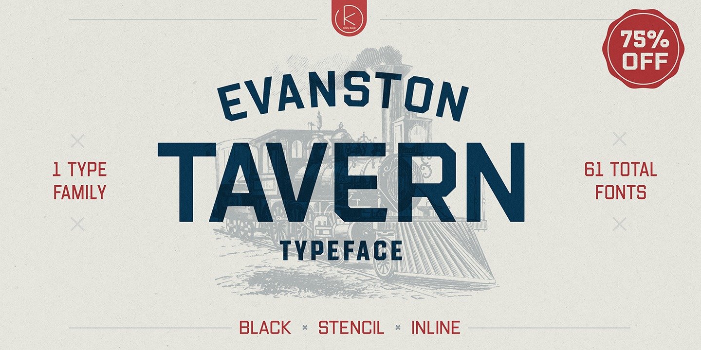 Пример начертания шрифта Evanston Tavern 1826