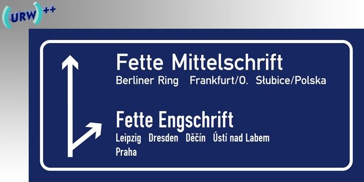 Пример начертания шрифта DIN Mittelschrift