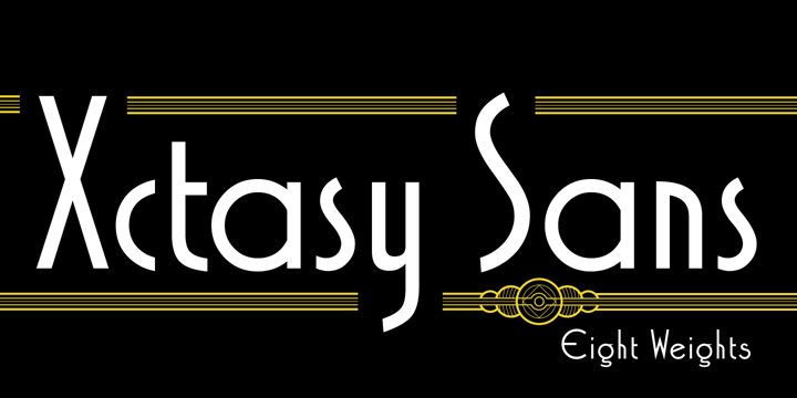Пример начертания шрифта Xctasy Sans