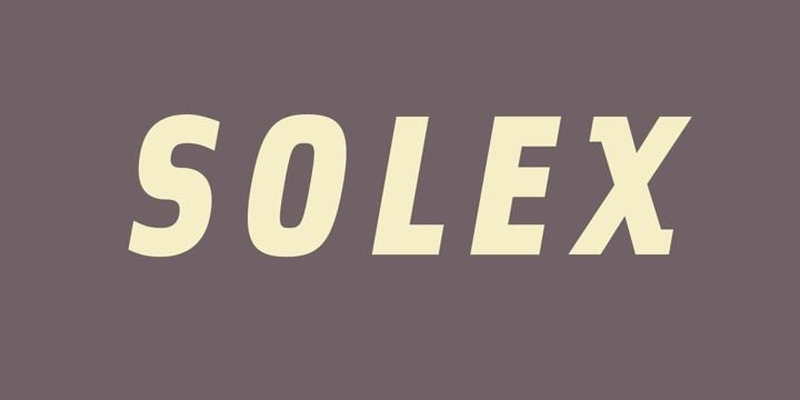 Пример начертания шрифта Solex