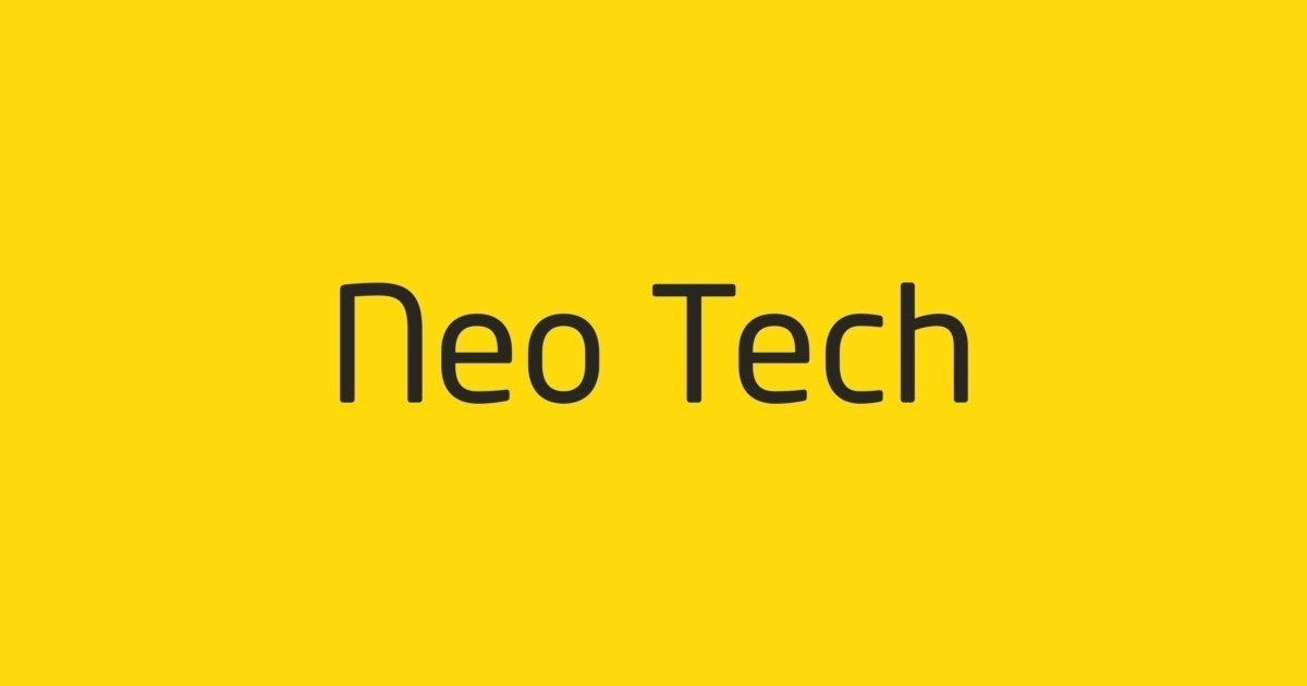 Пример начертания шрифта Neo Tech