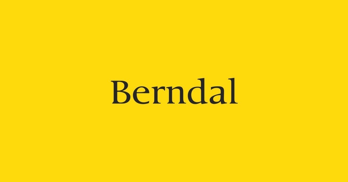 Пример начертания шрифта Berndal