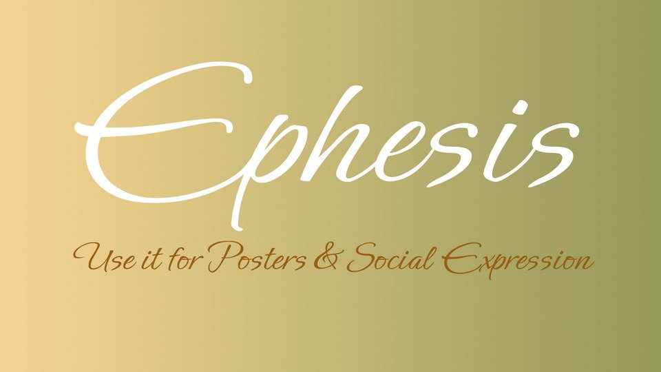 Пример начертания шрифта Ephesis