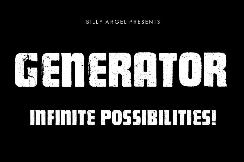 Пример начертания шрифта Generator