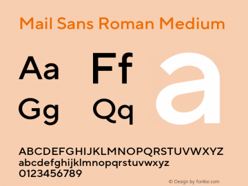 Пример начертания шрифта Mail Sans Roman