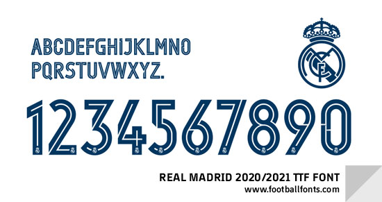 Пример начертания шрифта Real Madrid