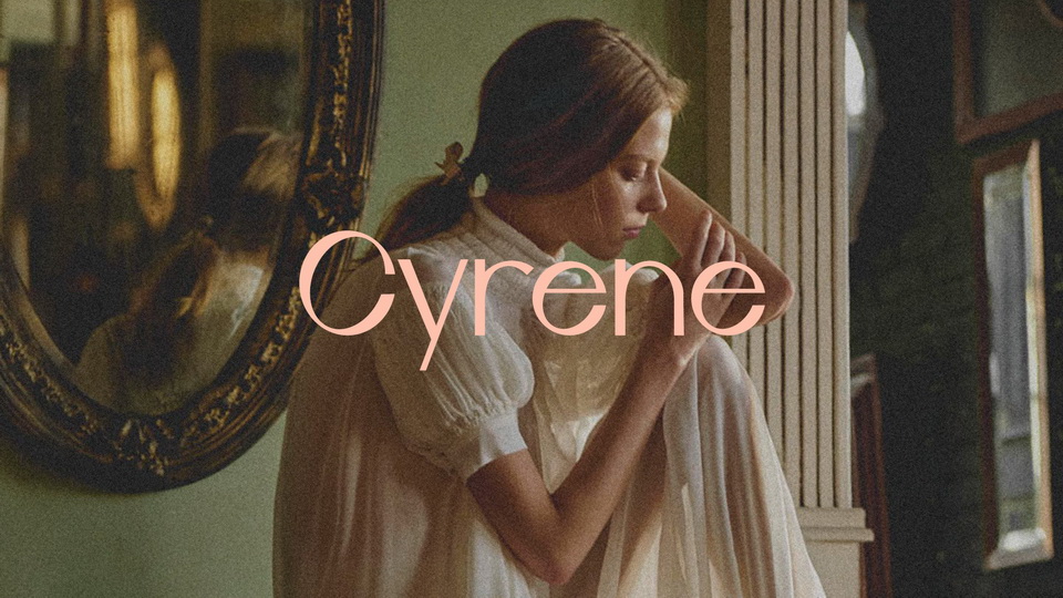 Пример начертания шрифта Cyrene