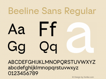 Пример начертания шрифта Beeline Sans