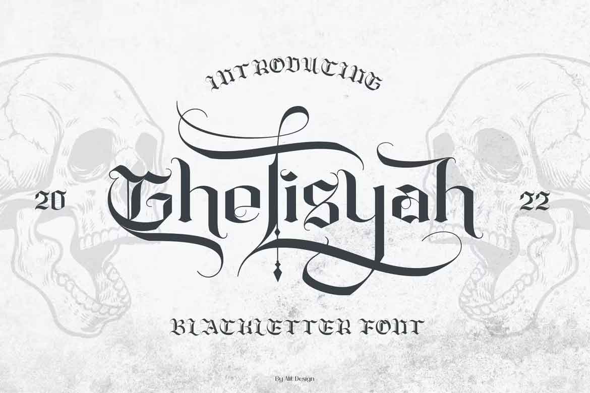 Пример начертания шрифта Ghelisyah