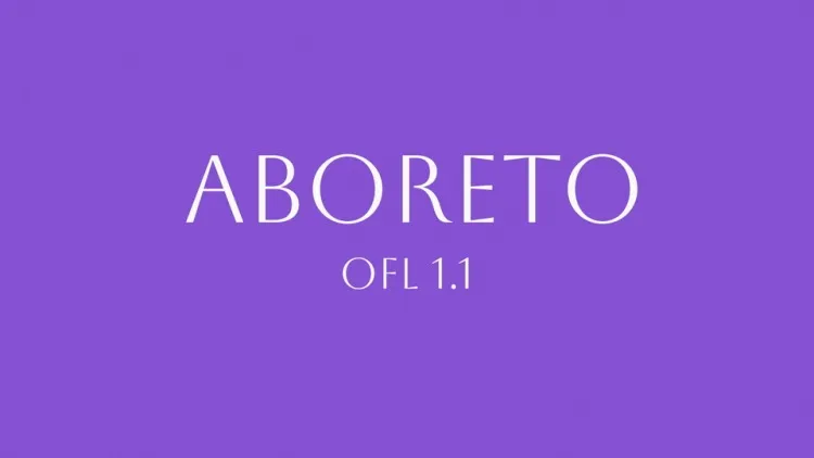 Пример начертания шрифта Aboreto